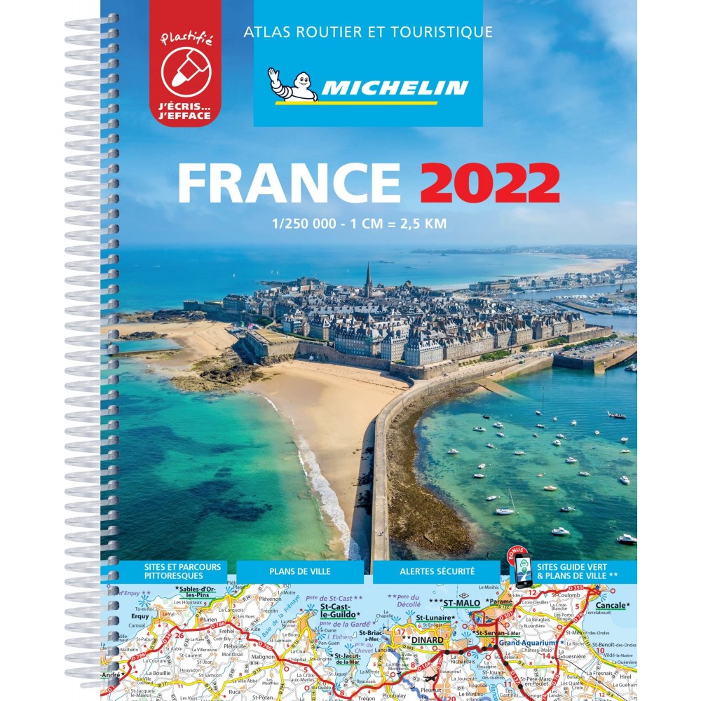 Frankrike Atlas A4 Michelin 2022 Laminerad